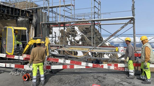 Le chantier de reconstruction du restaurant du Sex Rouge aux Diablerets. [RTSinfo - Julie Rausis]