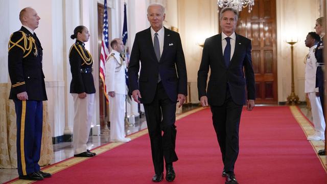 Joe Biden, président des Etats-Unis, et son chef de la diplomatie américaine, Anthony Blinken. [AP/Keystone - Susan Walsh]