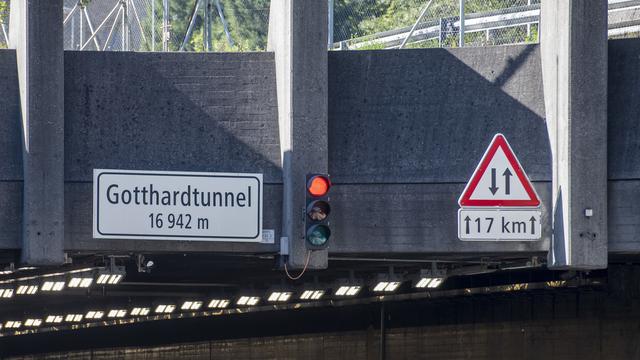 L'entrée du tunnel du Gothard. [Keystone - Urs Flueeler]