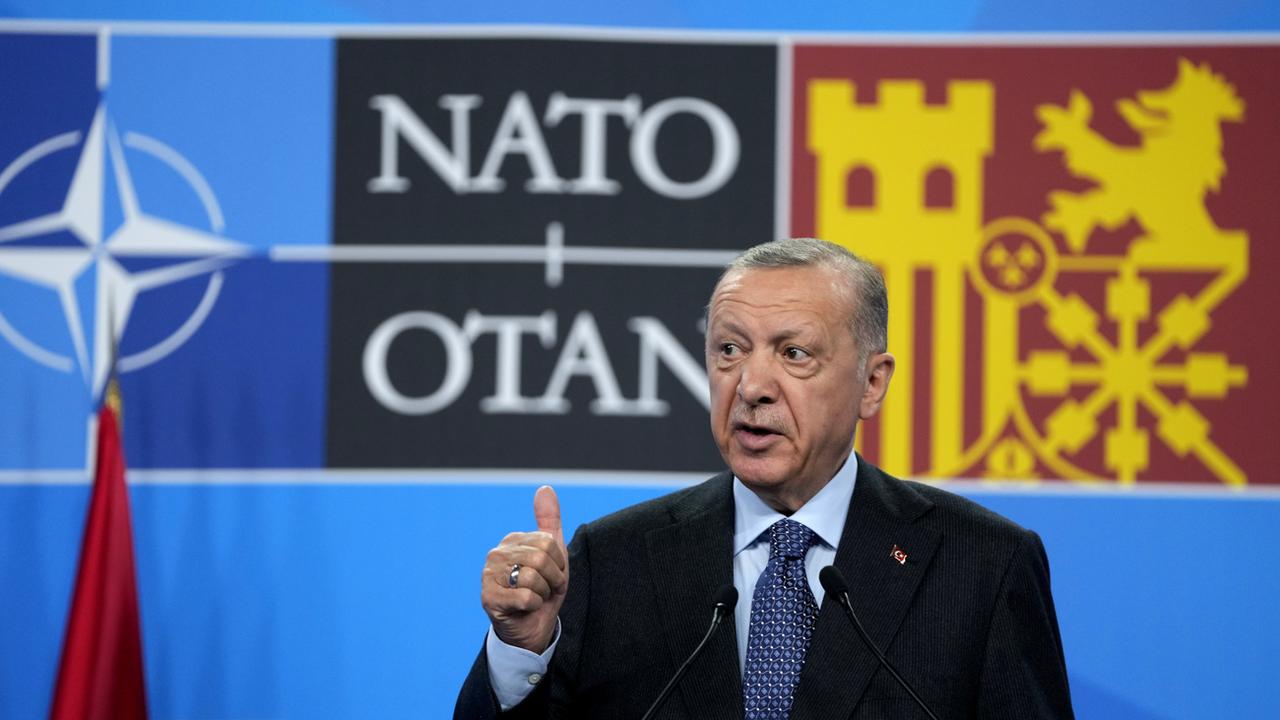 Le président turc Recep Tayyip Erdogan au sommet de l'Otan le 30 juin 2022. Image d'illustration. [Keystone - AP Photo/Manu Fernandez]