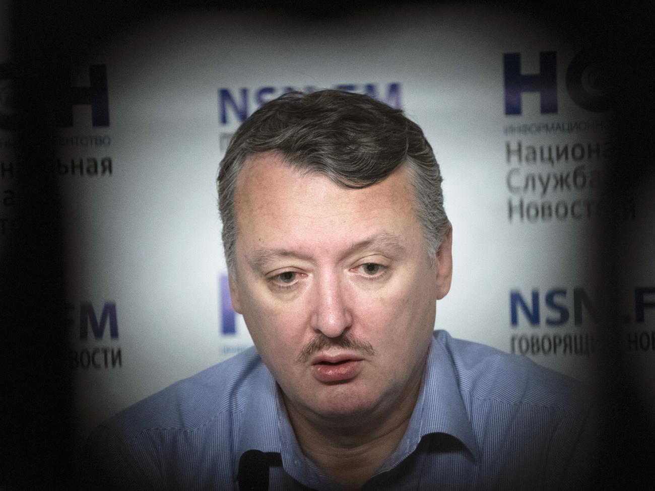 Igor Guirkine, connu sous le pseudonyme d'Igor Strelkov, blogueur critique du commandement militaire russe. [Keystone - Pavel Golovkin / AP Photo]