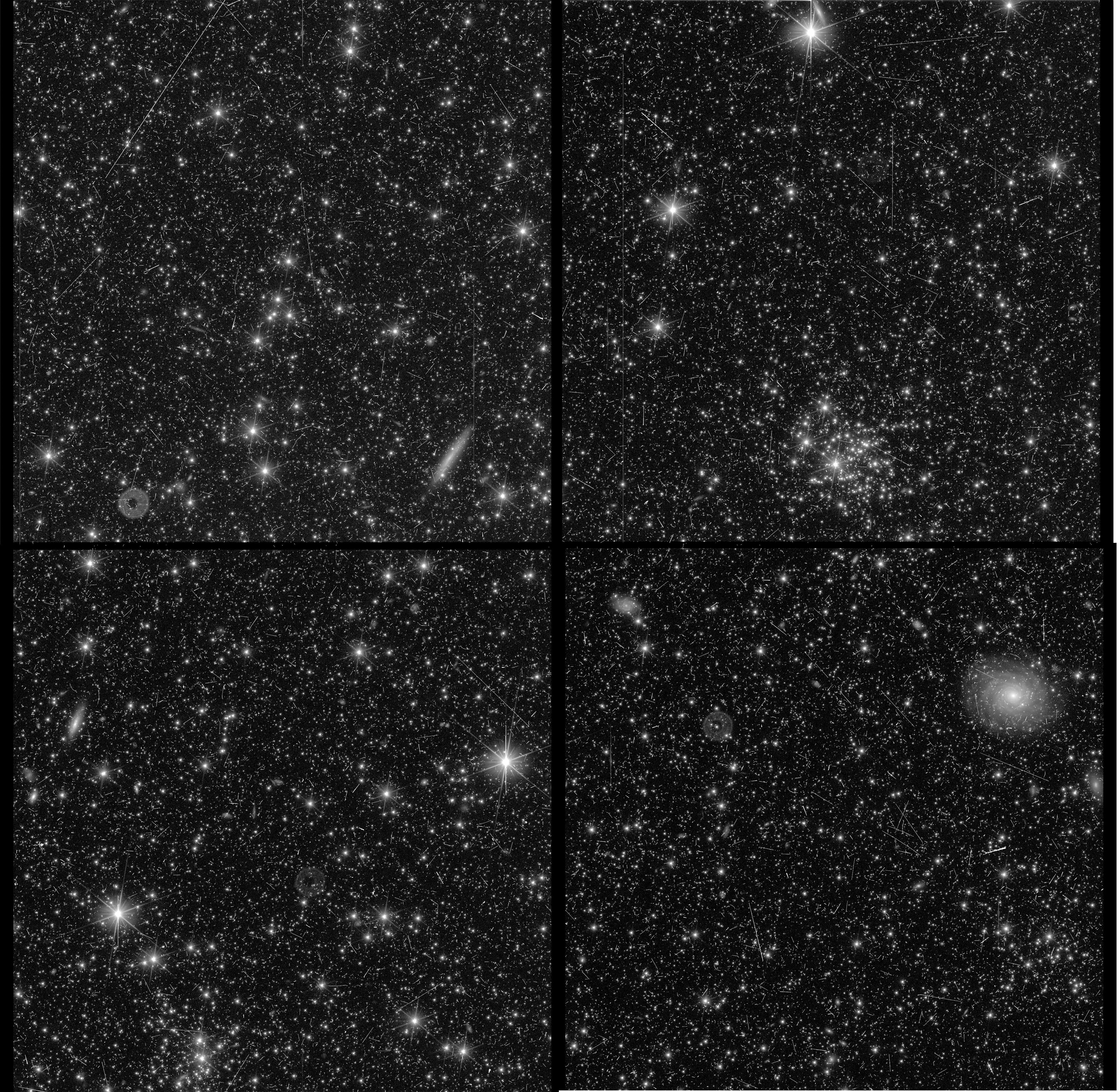 Détail du champ de vision de l'instrument VIS d'Euclid. Image de test de mise en service anticipée dévoilée le 31 juillet 2023. [ESA]