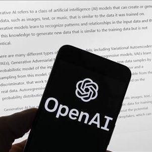 Le logo d'OpenAI. [Keystone - AP Photo/Michael Dwyer, File]