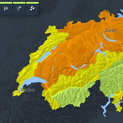 La tempête Mathis apporte des averses et des orages de grêle. [MétéoSuisse]