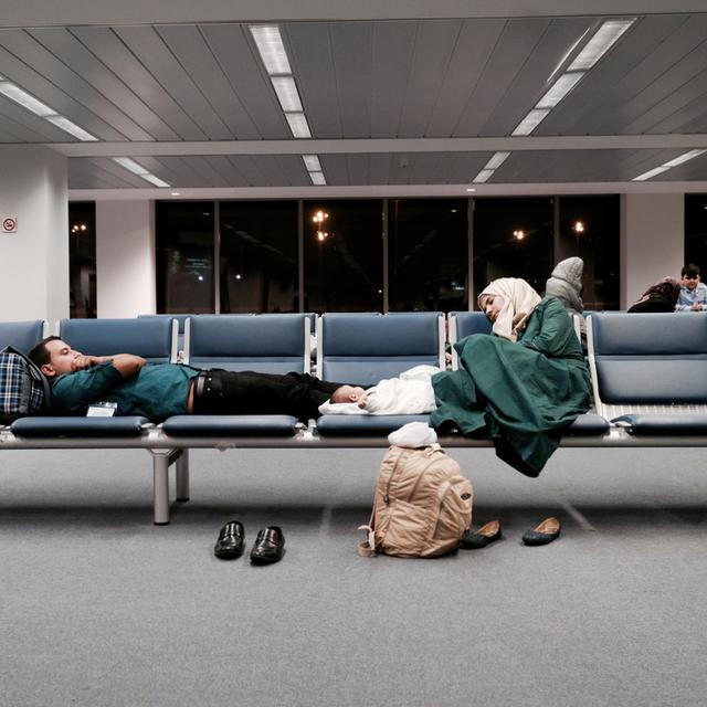 A l'aéroport de Beyrouth, des réfugiés syriens attendent un vol pour Rome (archive/image d'illustration) [RTS - Tristan Miquel]