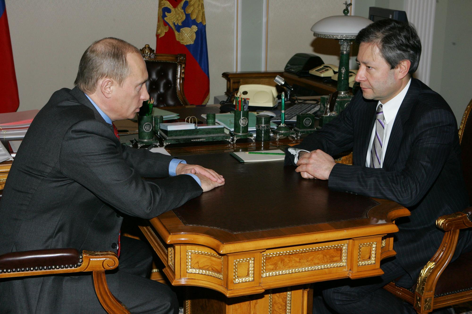 Leonid Reiman et Vladimir Poutine. [Keystone - SERGEY ZHUKOV]