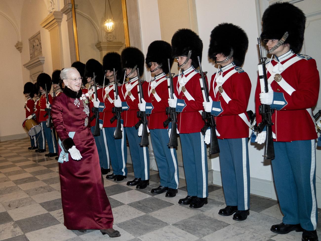 La reine du Danemark Margrethe II le 03 janvier 2023 au château de Christiansborg, à Copenhague. [KEYSTONE - EPA/Liselotte Sabroe]