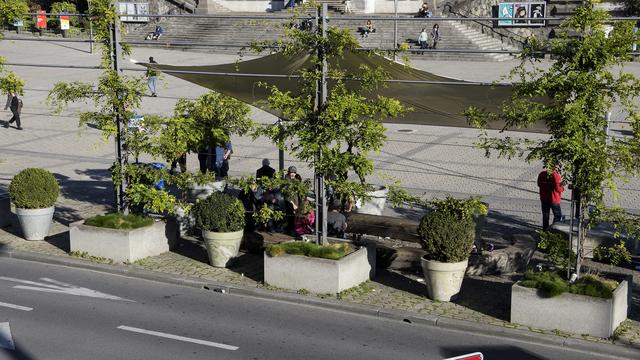 Le local d'injection de la Riponne à Lausanne ne sera pas prêt pour l'hiver [Keystone - Jean-Christophe Bott]