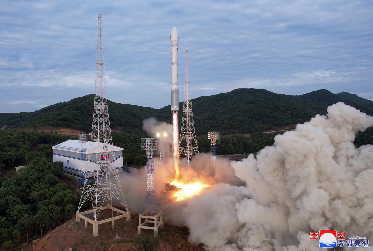Le 31 mai, la Corée du Nord avait tenté de lancer un "satellite de reconnaissance militaire" mais celui-ci s'est "abîmé en mer", selon l'agence de presse d'Etat nord-coréenne KCNA. [Keystone - KCNA - EPA]