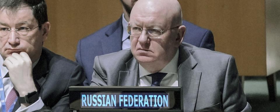 L'ambassadeur russe à l'ONU Vassily Nebenzia. [AP/Keystone - Bebeto Matthews]