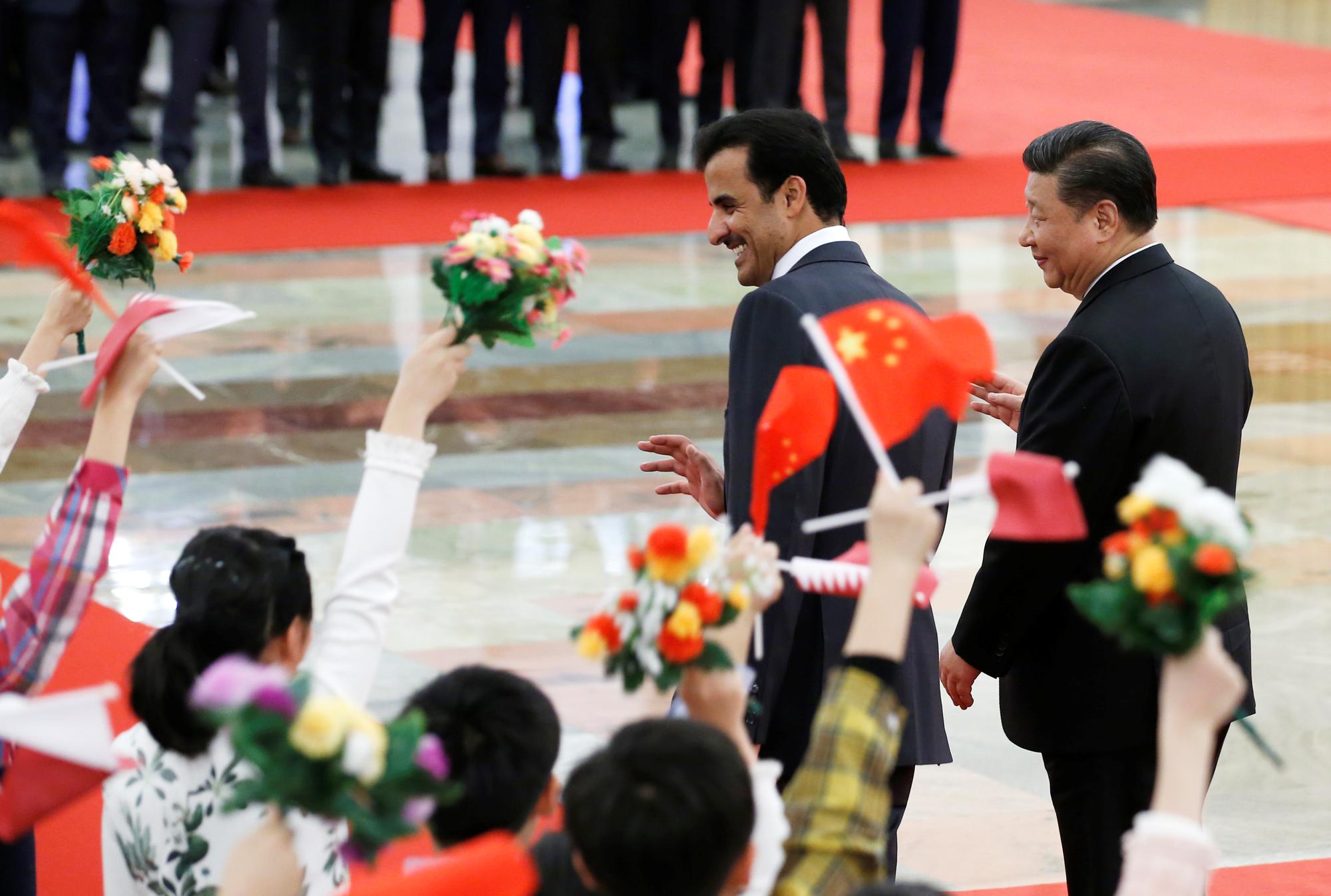 L'émir du Qatar Tamim Ben Hamad Al-Thani avec le président Chinois Xi Jinping lors d'une visite à Pékin le 31 janvier 2019 (image d'illustration). [reuters - Jason Lee]