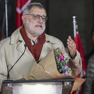 Le socialiste Carlo Sommaruga a été réélu au Conseil des Etats en arrivant deuxième lors du second tour de l'élection. [keystone - Martial Trezzini]