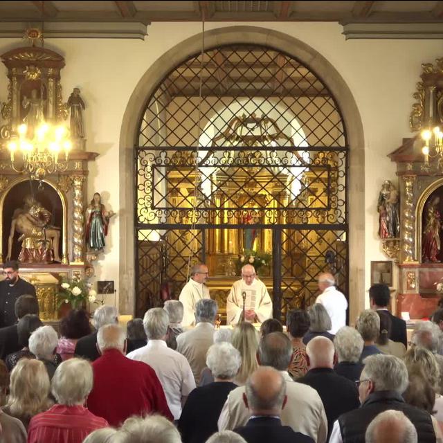 Messe de la Chapelle du Vorbourg (JU). [RTS]