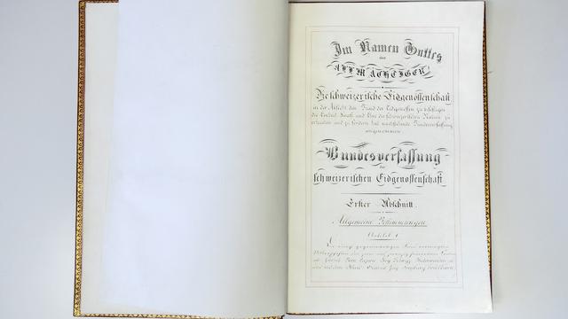 La Constitution fédérale de la Confédération suisse de 1848. [Keystone-SDA - Bundesarchiv/EDI/Peter Klaunzer]