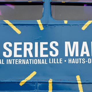 Le logo du festival Séries Mania, à Lille, photographié le 17 mars 2023. [AFP - Sameer Al-Doumy]