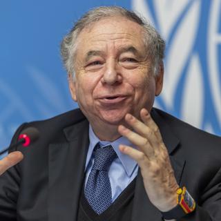 Jean Todt, envoyé spécial du secrétaire général de l'ONU pour la sécurité routière, le 7 février 2020 à Genève. [Keystone - Martial Trezzini]