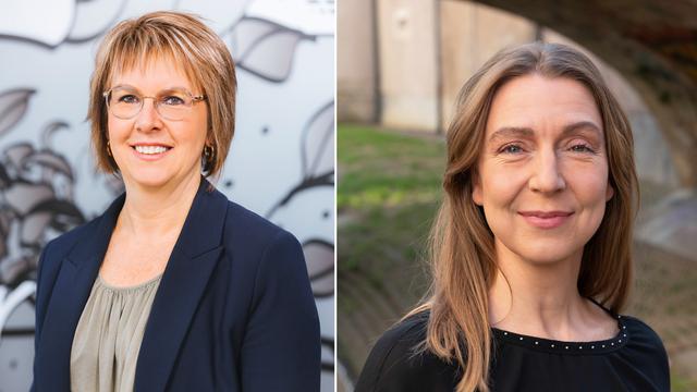 Les socialistes Nathalie Barthoulot (à gauche) et Mathilde Crevoisier Crelier sont candidates au Conseil des Etats. [PSJ]