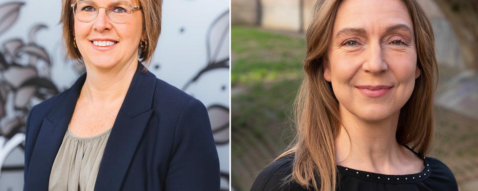 Les socialistes Nathalie Barthoulot (à gauche) et Mathilde Crevoisier Crelier sont candidates au Conseil des Etats. [PSJ]