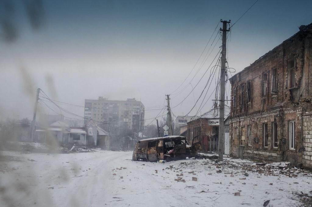 Une rue déserte dans la région de Bakhmout. [afp - Marek M.Berezowski / Anadolu Agency]