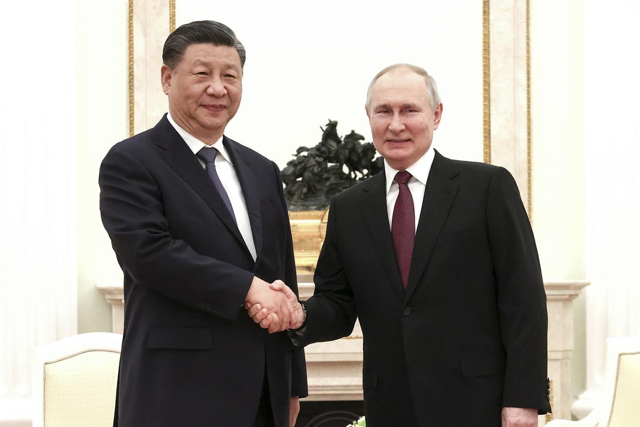 Poutine dit à Xi être prêt à discuter du plan de paix chinois pour l'Ukraine [KEYSTONE - Russian Presidential Press Office via AP]