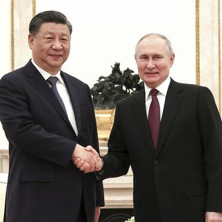 Poutine dit à Xi être prêt à discuter du plan de paix chinois pour l'Ukraine [KEYSTONE - Russian Presidential Press Office via AP]
