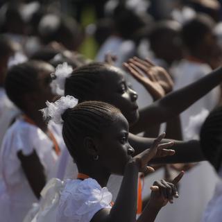 Visite du Pape François aux jeunes de RDC. [Keystone - AP Photo/Gregorio Borgia]