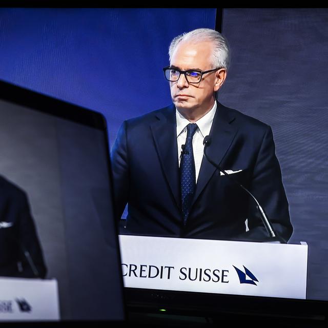 Ulrich Körner, le directeur général de Credit Suisse, lors d'une conférence de presse le 27 octobre 2022 à Zurich. [Keystone - Michael Buholzer]