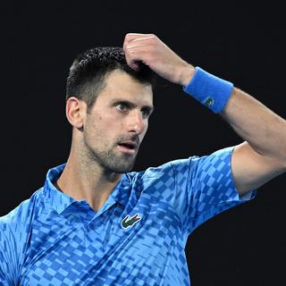 Novak Djokovic durant la finale homme de l'Open d'Australie, le 29 janvier 2023. [EPA/ Keystone - James Ross]