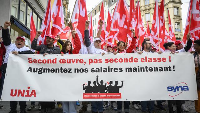 Augmentation des salaires dans le second œuvre en Suisse romande. [Keystone - Laurent Gillieron]