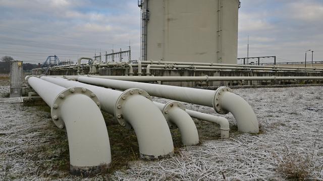 Une installation de stockage de gaz en Allemagne. [Keystone/DPA - Patrick Pleul]