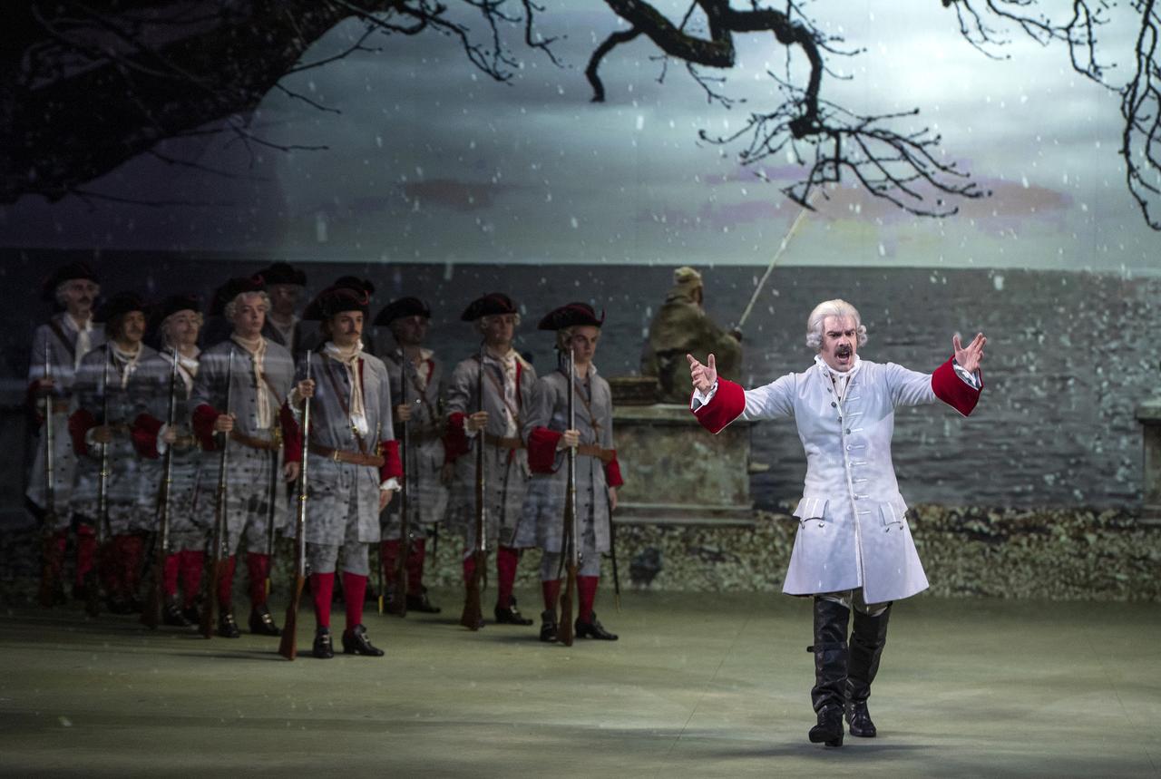 Davel (Régis Mengus) dans l'opéra du même nom, composé par Christian Favre. [Opéra de Lausanne - Jean Guy Python]