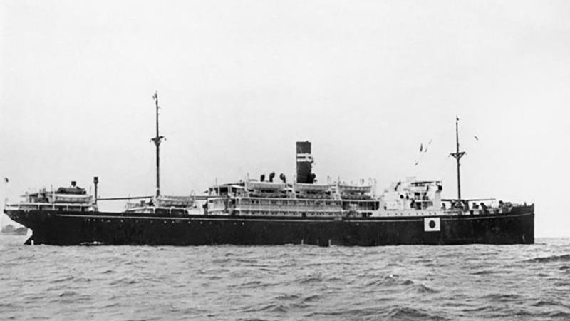 Cette photo prise en 1941 montre le navire japonais "Montevideo Maru" en mer. [AFP]