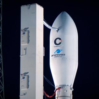 Le premier nettoyeur de l'espace, conçus par une start-up vaudoise, partira avec une fusée Ariane. [ClearSpace, Arianespace]