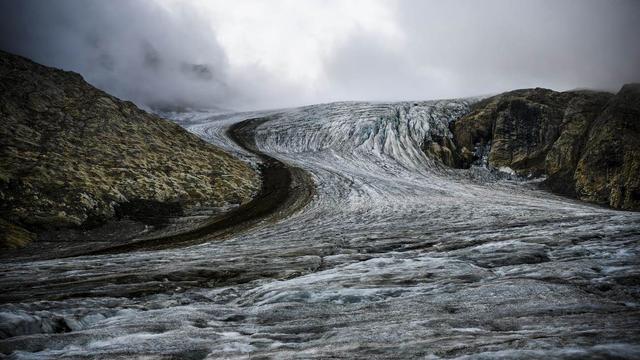 Une vue du glacier de Gries en septembre 2022. [Keystone]