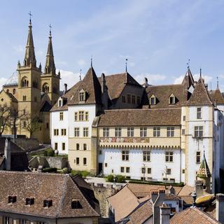 Une vue du Château de Neuchâtel, siège du Gouvernement et du Parlement de la République et canton de Neuchâtel. [Keystone - Jean-Christophe Bott]