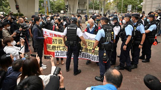 Ouverture du plus grand procès de militants pro-démocratie à Hong-Kong. [AFP - Peter PARKS]