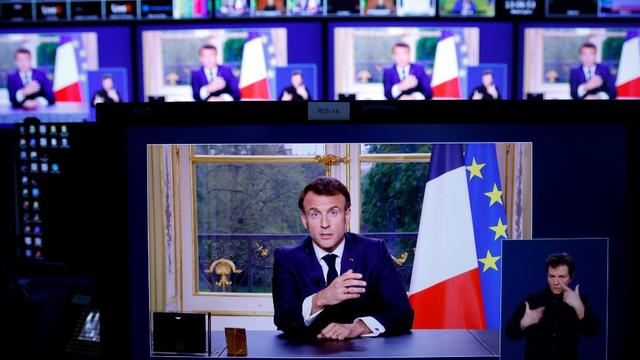 Emmanuel Macron s'est exprimé devant les Français lundi soir. [afp - Ludovic Marin]