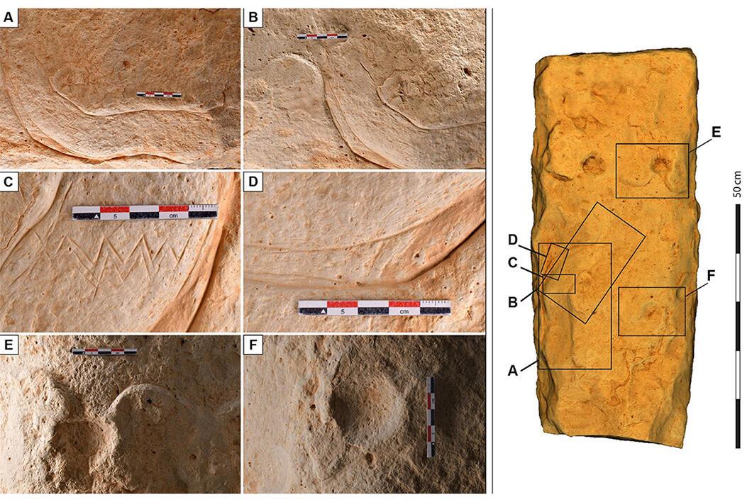 Le plan du monolithe est à l'échelle est comprend des détails très précis. [PLOS One 2023 - SEBAP & Crassard et al.]