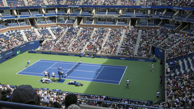 Le USTA Billie Jean King National Tennis Center à New-York, l'US Open se déroule du 28 août au 10 septembre 2023. [Keystone - Sarah Yensel]