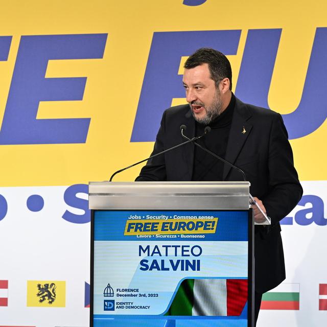 Matteo Salvini a rassemblé ses alliés d'extrême droite. [EPA - Caudio Giovannini]