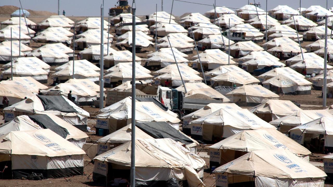 Un camp de réfugiés yézidis en Irak, le 18 août 2014. [Keystone - EPA/STR]