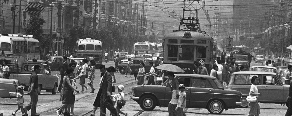 Vue sur la ville d'Hiroshima au Japon en 1965. [Keystone/AP Photo]