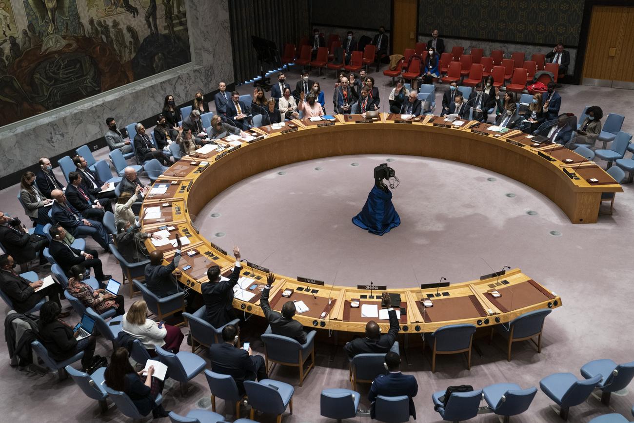 La Russie a pris samedi la présidence du Conseil de sécurité de l'ONU, pour la durée du mois d'avril. [AP/Keystone - John Minchillo]