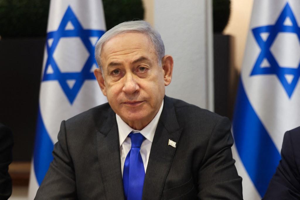 Le Premier ministre israélien Benjamin Netanyahu a exclu mercredi tout cessez-le-feu dans la guerre contre le Hamas avant "l'élimination" du Hamas. [keystone - Menahem KAHANA]