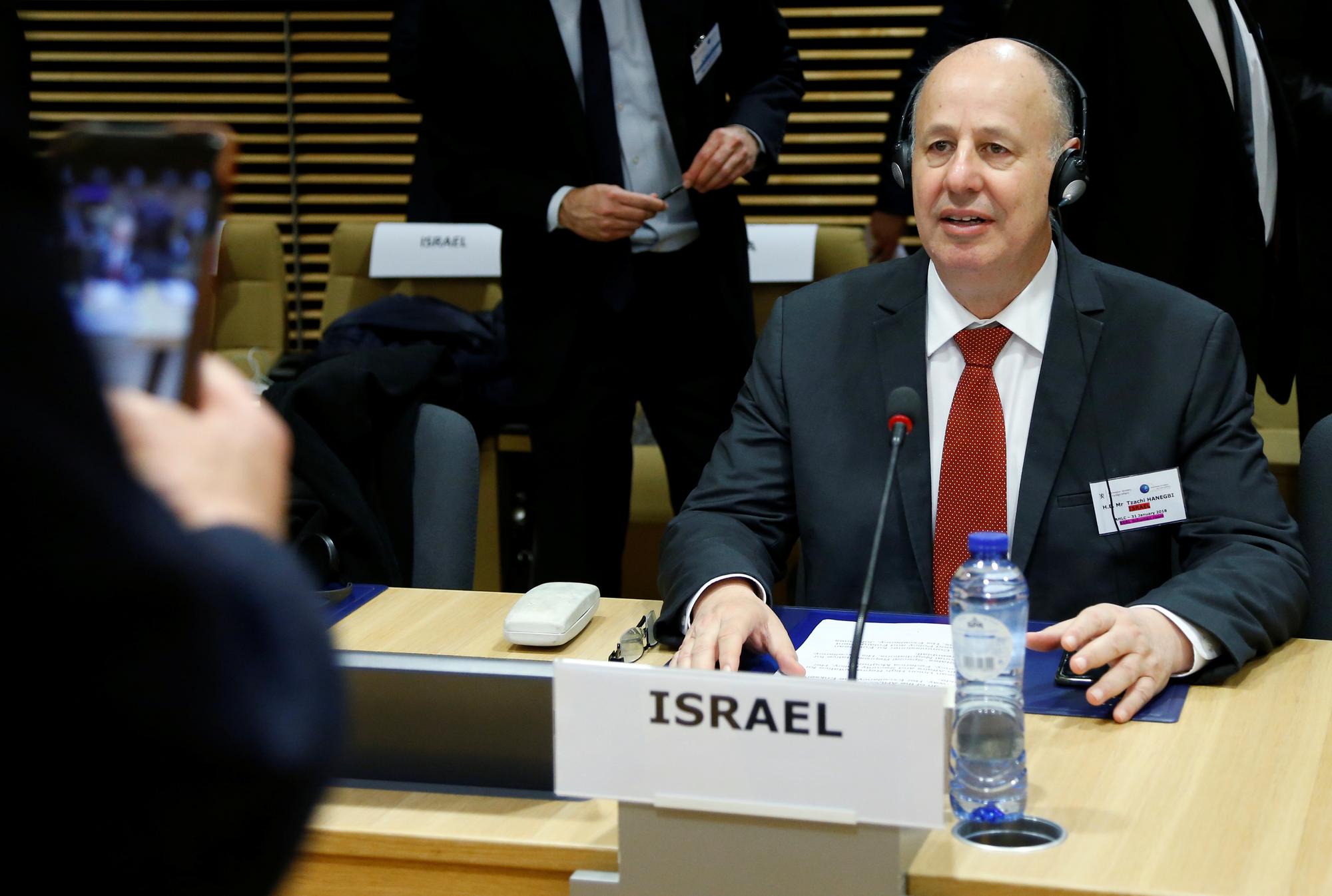 Tzachi Hanegbi, président du Conseil national de sécurité israélien, ici photographié à Bruxelles en janvier 2018 alors qu'il était ministre de la Coopération régionale (image d'illustration). [reuters - Francois Lenoir]