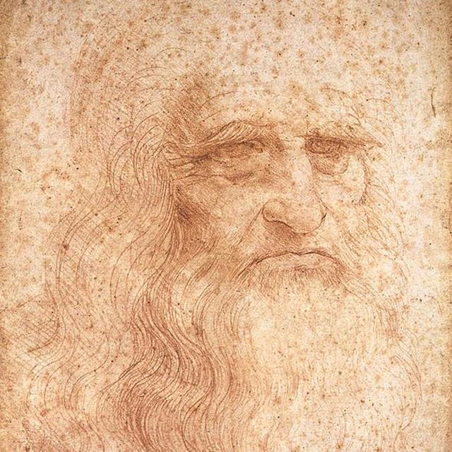 Autoportrait présumé de Léonard de Vinci, vers 1512. Sanguine sur papier. [Wikimedia - Royal Library of Oxfordshire/Librairie Royale de Turin]