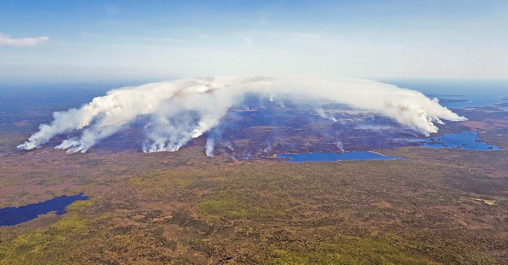 Une image aérienne montre l'étendue des incendies qui font rage dans l'est du Canada. [afp - Nova Scotia Government]