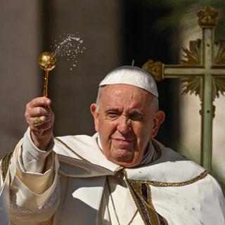 Le pape François lors du Dimanche de Pacques, le 9 avril 2023. [AFP - Andreas SOLARO]
