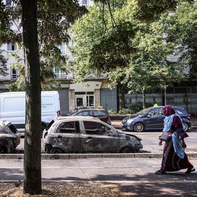 Reportage à Nanterre, commune à cran après la mort de l’adolescent tué par la police. [EPA/Keystone - Mohammed Badra]