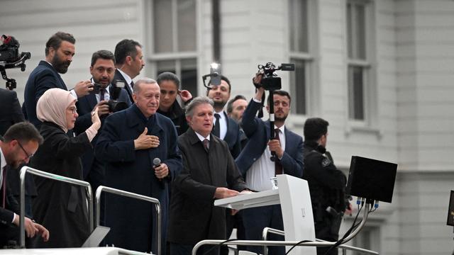 Dimanche 28 mai: devant ses supporters à Istanbul, Recep Tayyip Erdogan a revendiqué la victoire lors de l'élection présidentielle. [AFP - Emrah Yorulmaz]